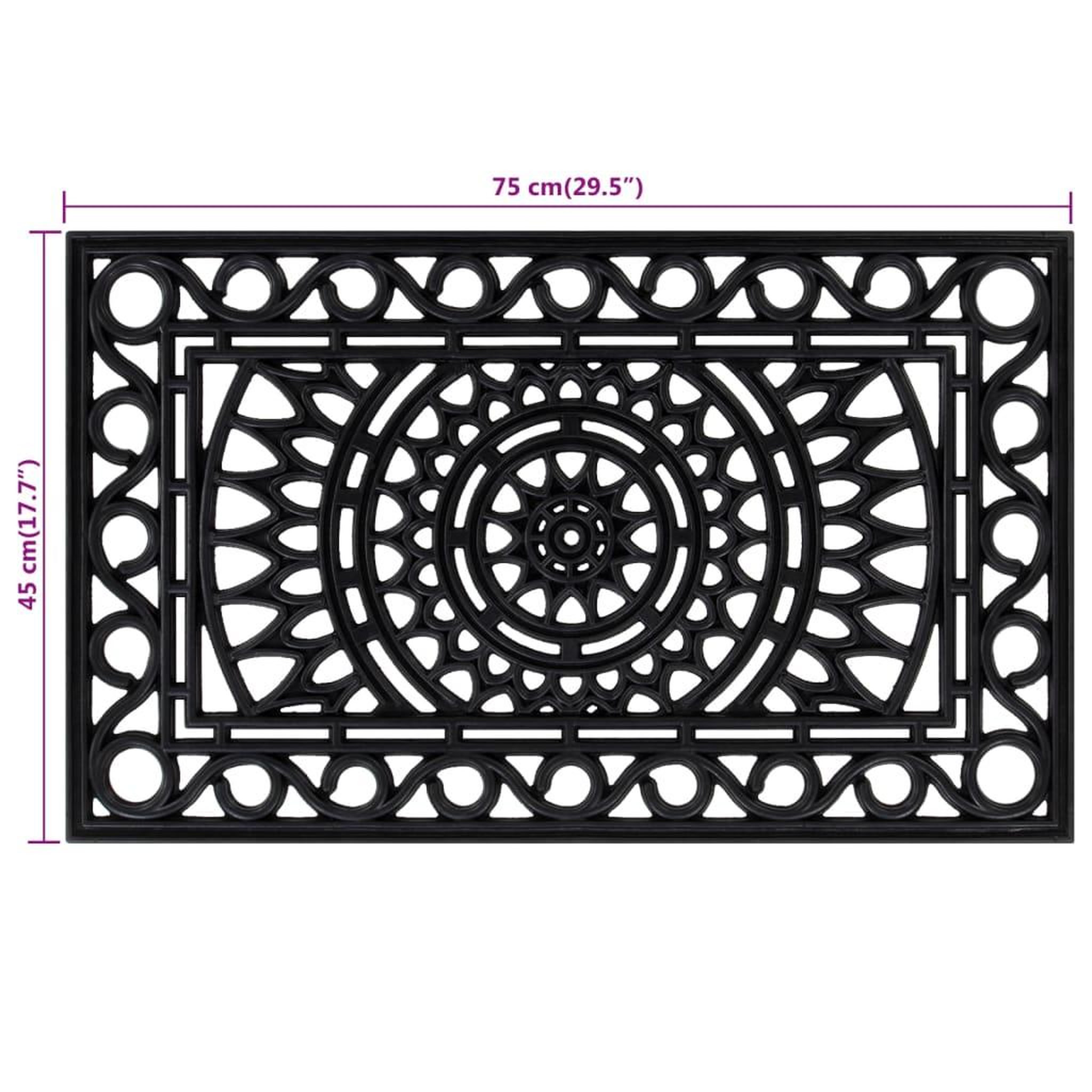 Voir la diapositive 6 : VIDAXL Paillasson rectangulaire 45x75 cm caoutchouc