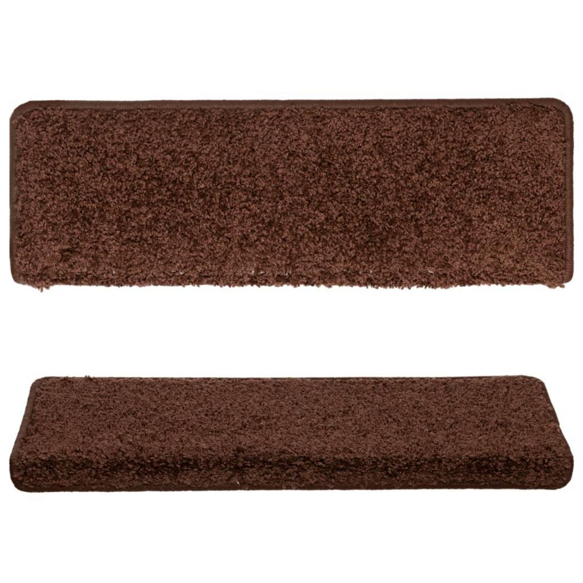 VIDAXL Tapis d'escalier 15 pcs 65x21x4 cm Marron
