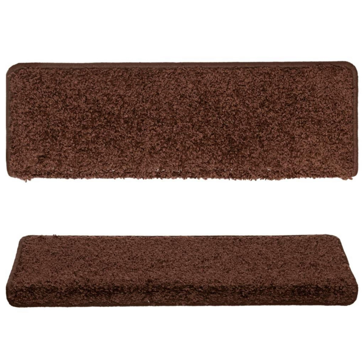 VIDAXL Tapis d'escalier 15 pcs 65x21x4 cm Marron