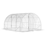OUTSUNNY Serre tunnel 12 m² - 4 x 3 x 2 m - 2 portes - acier galvanisé PE haute densité transparent
