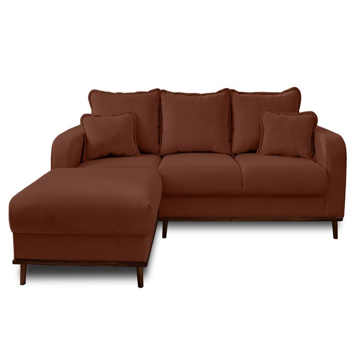 LISA DESIGN Albane - canapé d'angle gauche - 4 places - en velours côtelé