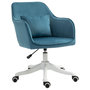 Voir la diapositive 1 : HOMCOM Chaise de bureau velours fauteuil bureau massant coussin lombaire intégré hauteur réglable pivotante 360° bleu