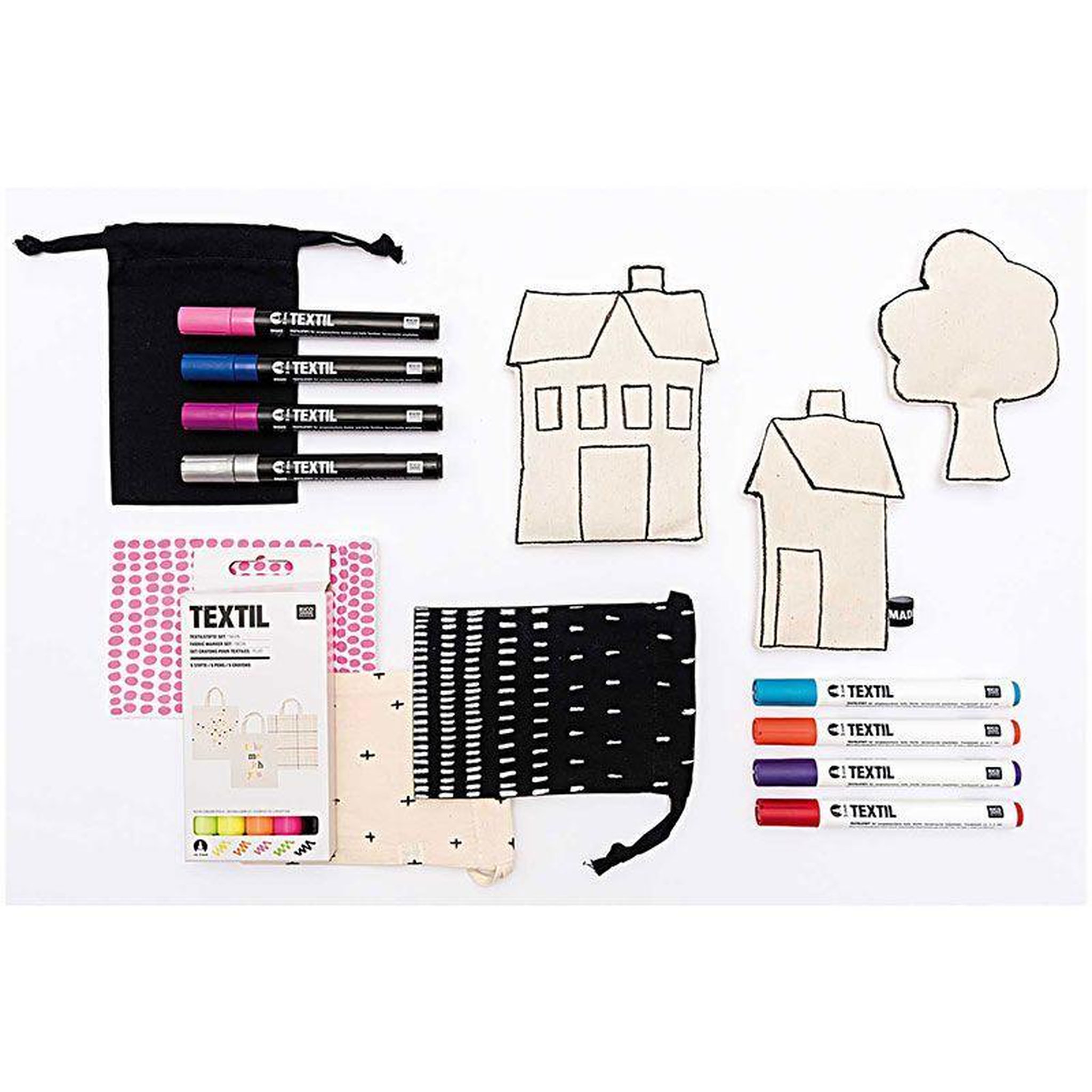 Voir la diapositive 2 : RICO DESIGN 5 feutres pour textiles basic