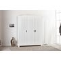 Voir la diapositive 3 : Armoire de chambre en bois massif 3 portes BASTIAN
