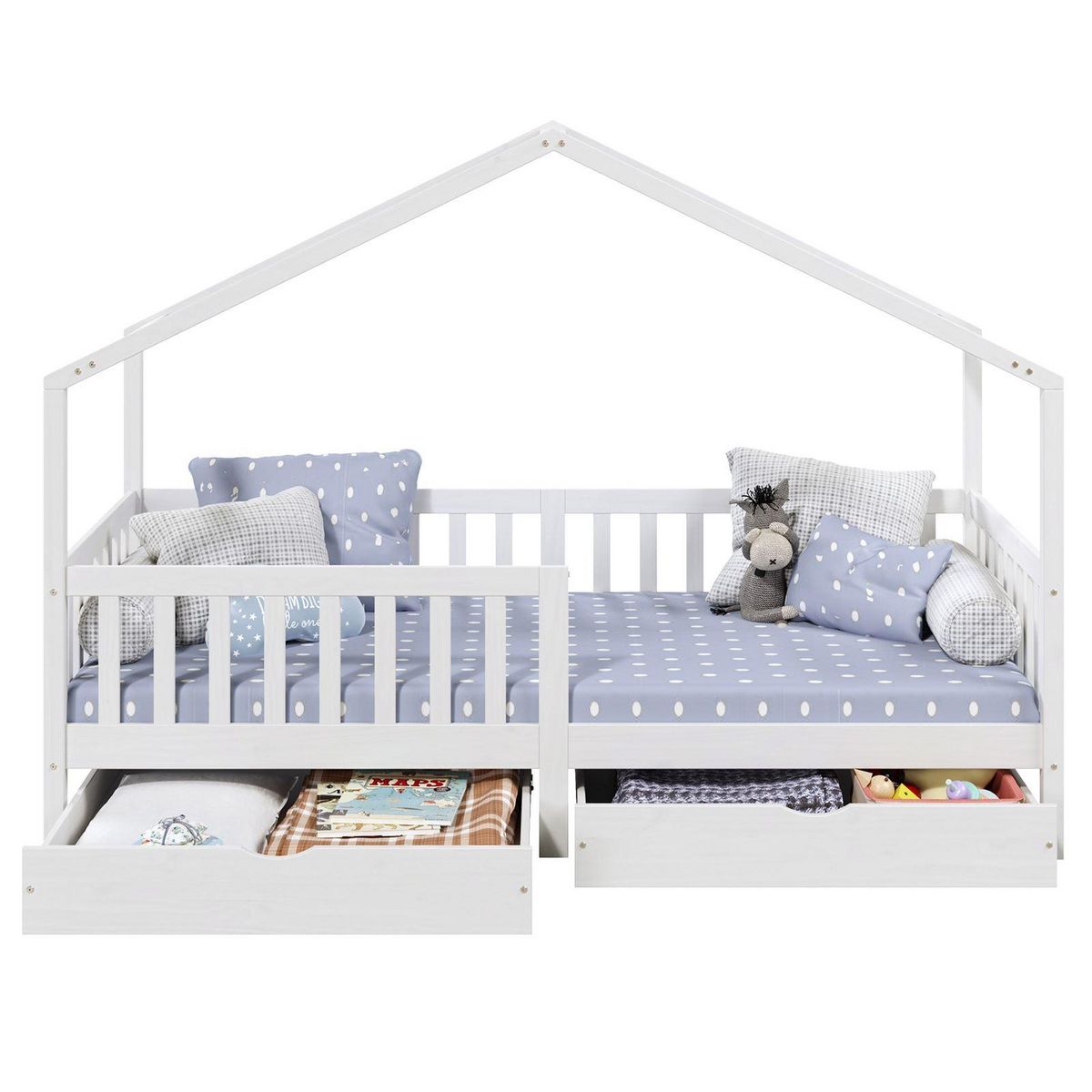 IDIMEX Lit cabane ELEA avec tiroirs, 90 x 200 cm en pin massif