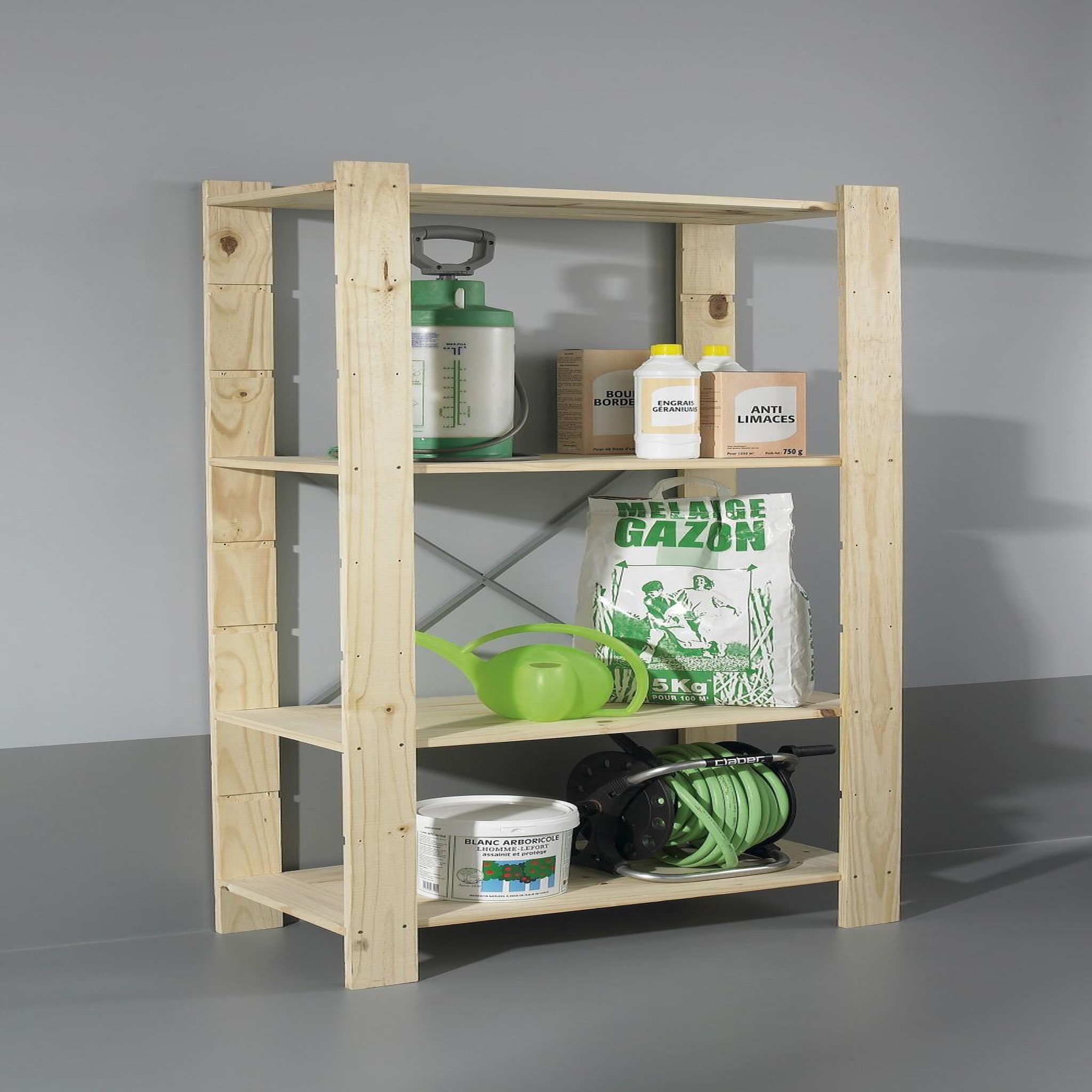 CENTRALE BRICO Etagère Pin, 4 tablettes , l.82 x P.40 x H.170 cm
