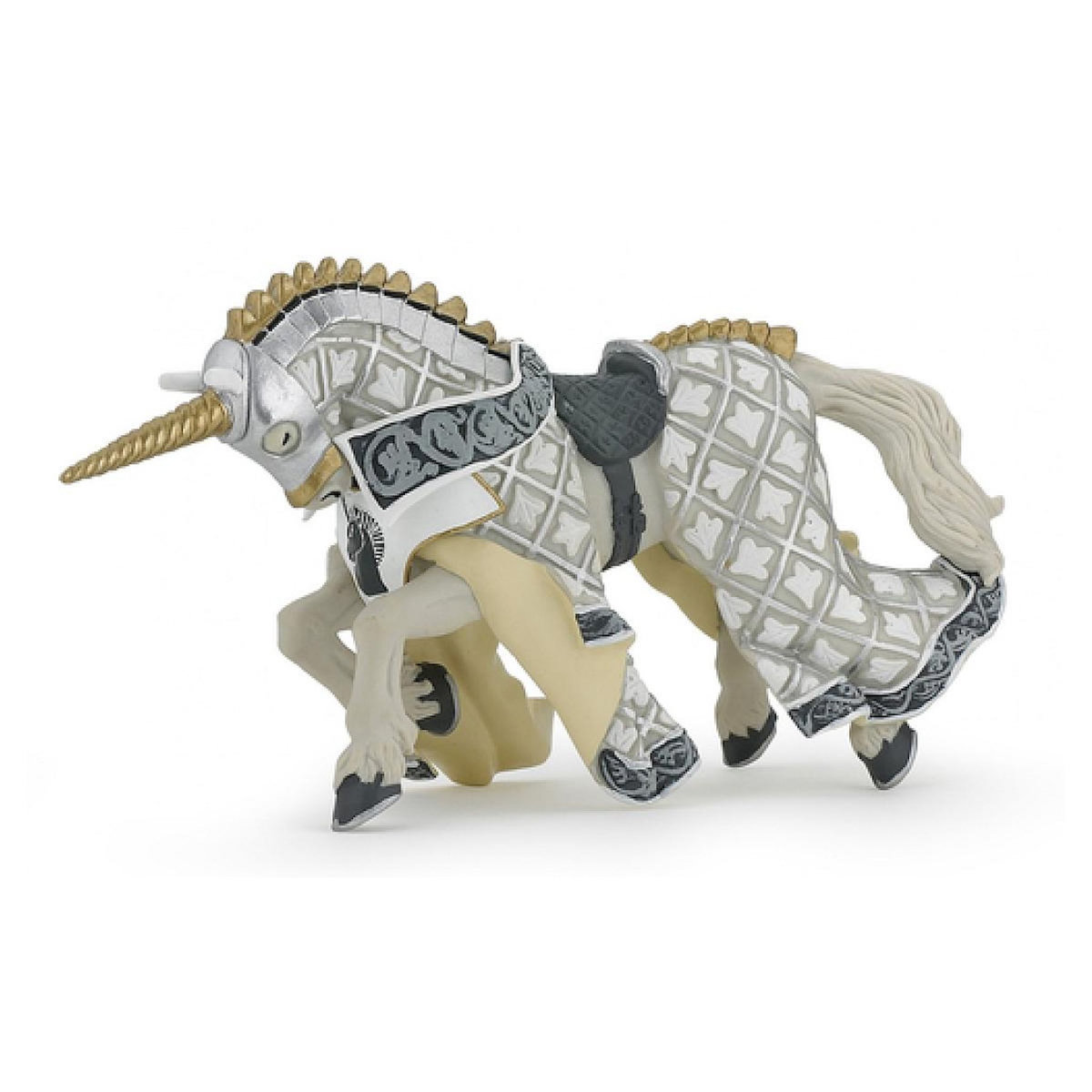 Papo 39916 Cheval du Maitre des armes cimier licorne