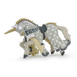 Papo 39916 Cheval du Maitre des armes cimier licorne