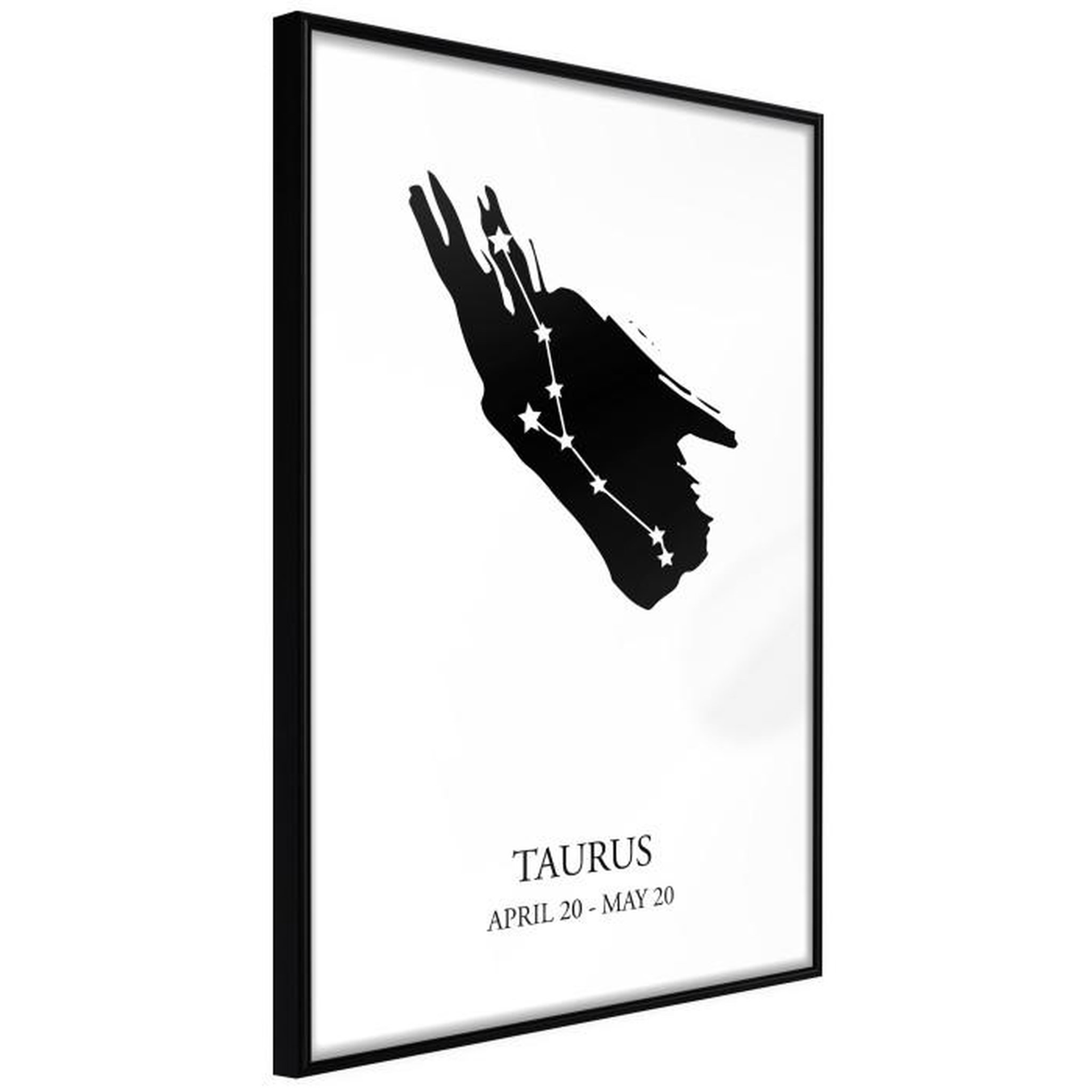 Paris Prix Affiche Murale Encadrée  Zodiac Taurus I. Coloris disponibles : Jaune, Noir