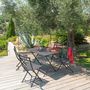 Voir la diapositive 2 : HESPERIDE Ensemble table de jardin pliante + 4 chaises Greensboro - Graphite