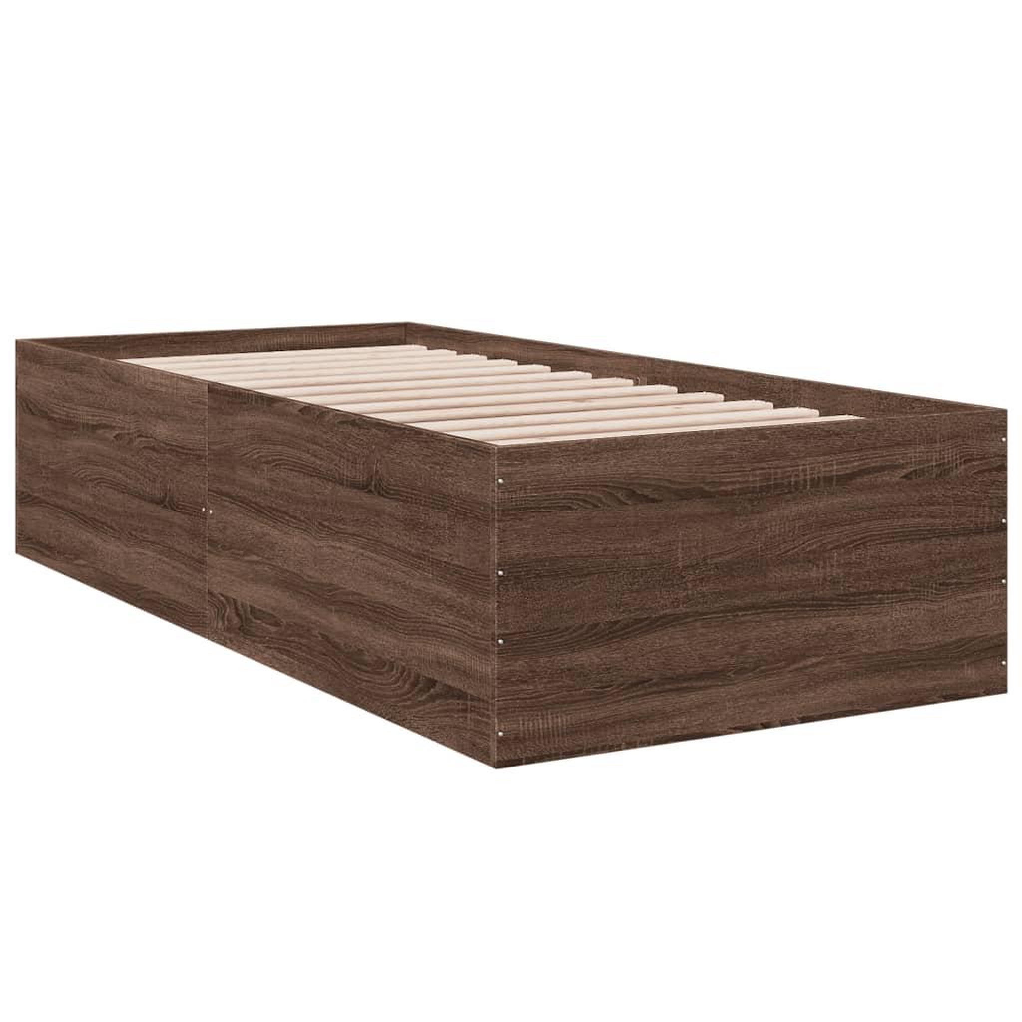 Voir la diapositive 3 : VIDAXL Cadre de lit sans matelas chene marron 75x190 cm