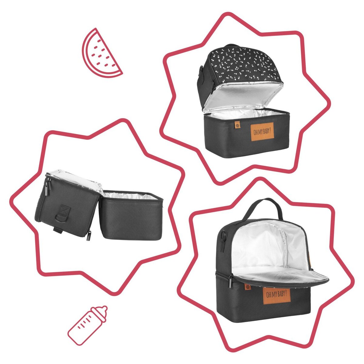 BADABULLE Sac Repas Isotherme multipoches Pick & Go