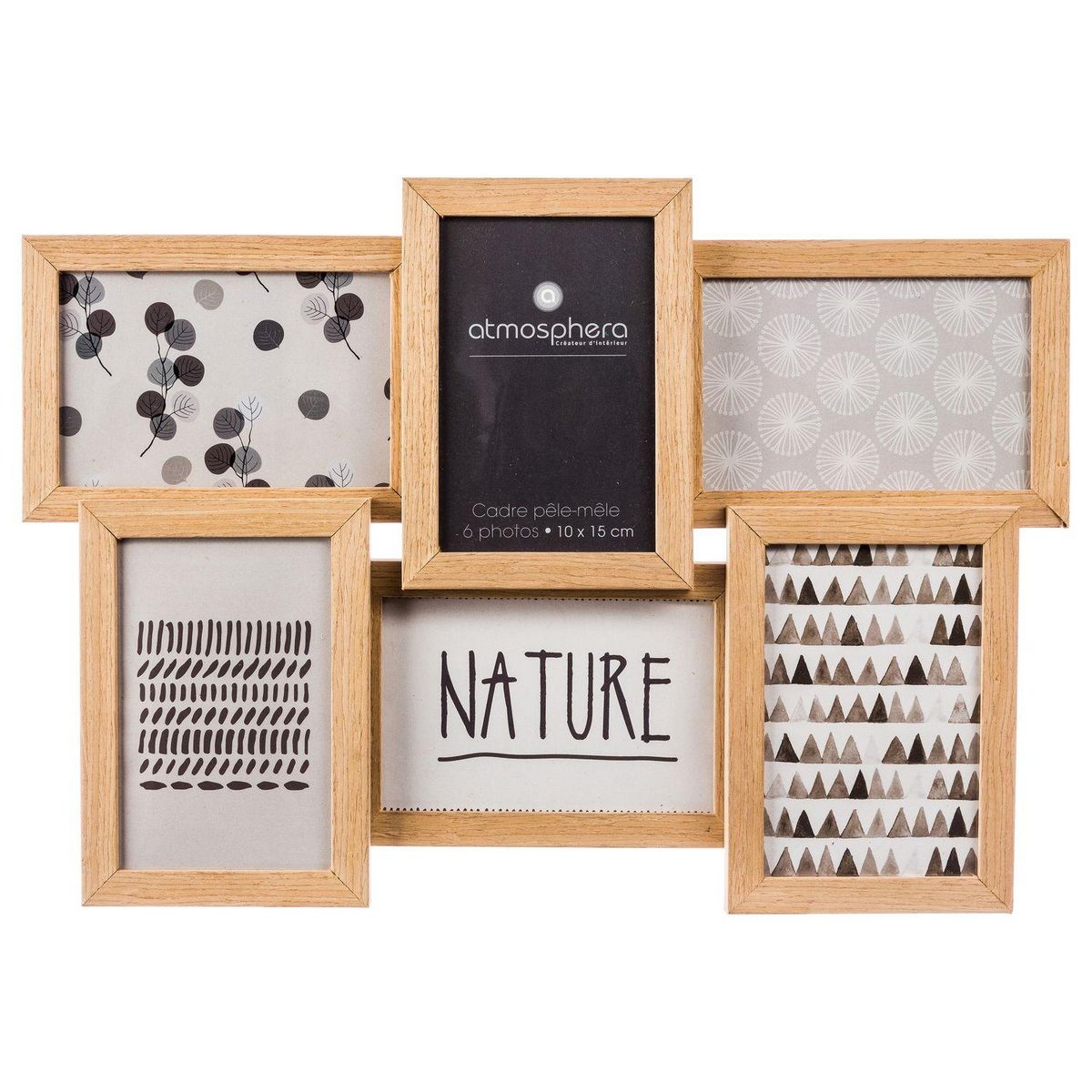 ATMOSPHERA Pêle-mêle 6 Photos Nature - 41 x 31 cm - Beige
