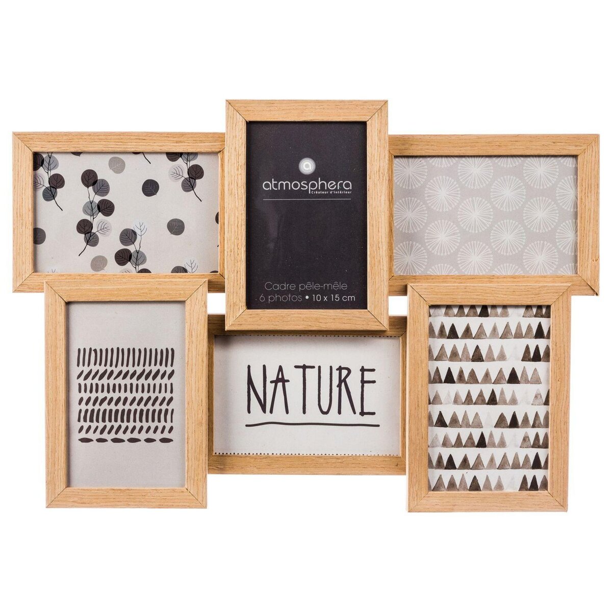 ATMOSPHERA Pêle-mêle 6 Photos Nature - 41 x 31 cm - Beige