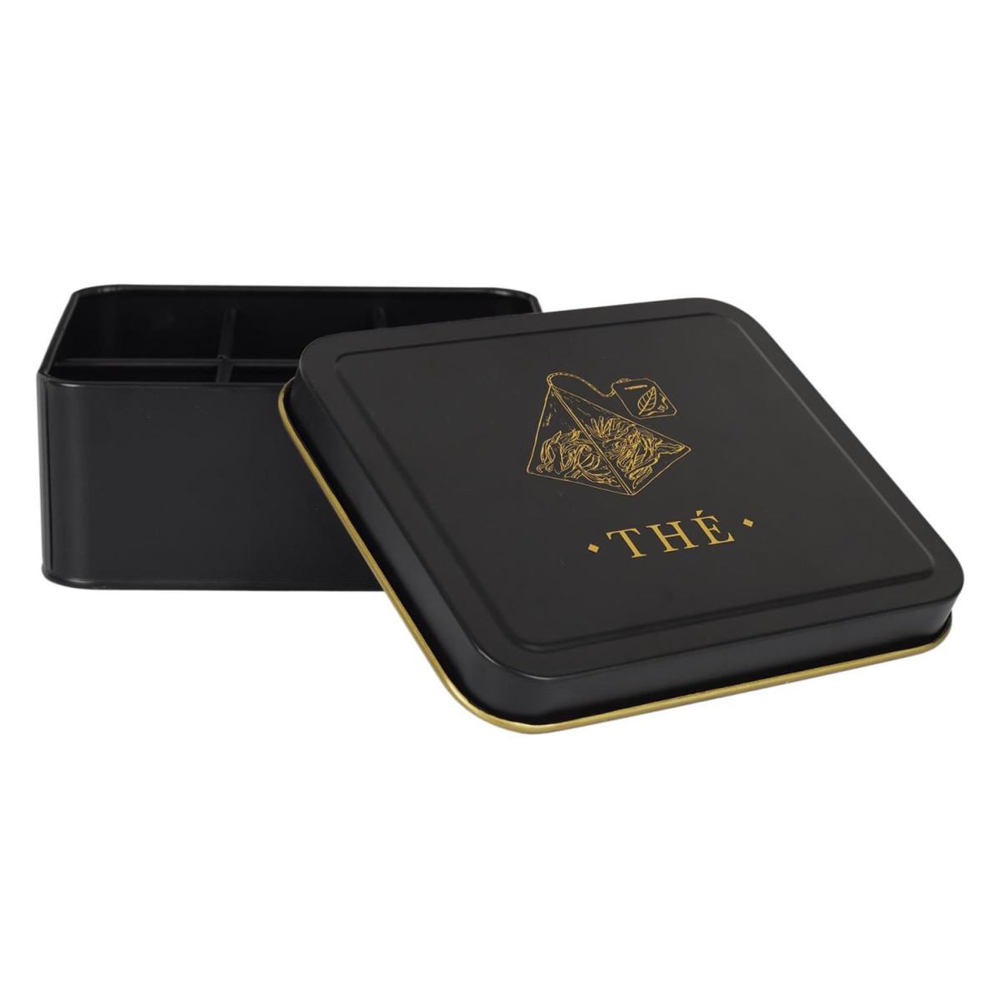 Voir la diapositive 5 : COOK CONCEPT Boîte à thé en métal  lounge  18cm noir