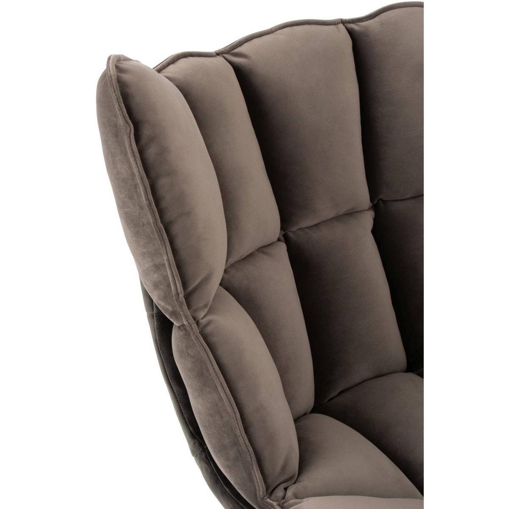 Voir la diapositive 5 : J-LINE Fauteuil Design Avec Coussin  Relax  92cm Gris