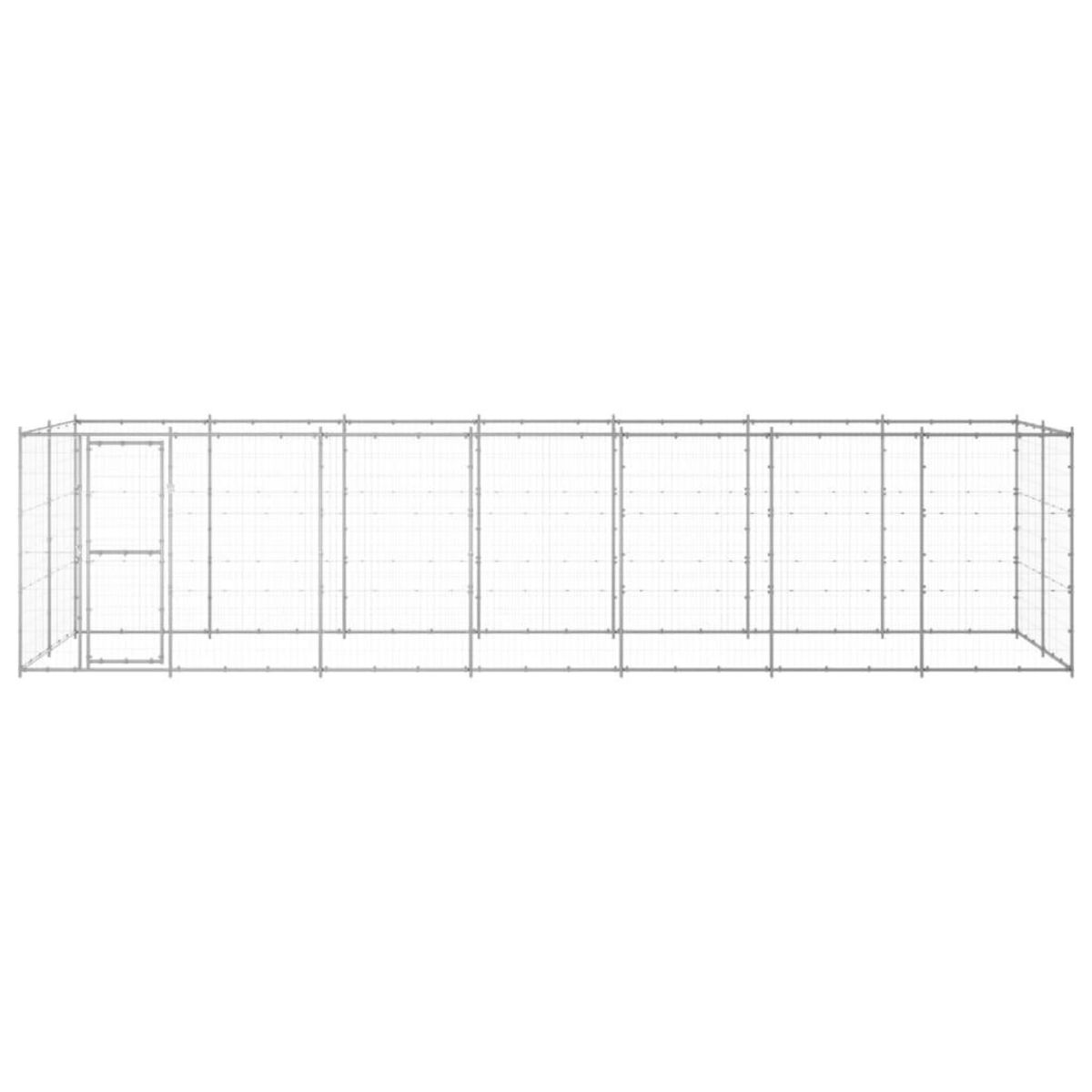 VIDAXL Chenil exterieur Acier galvanise 16,94 m²