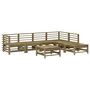 Voir la diapositive 2 : VIDAXL Salon de jardin 7 pcs bois de pin impregne