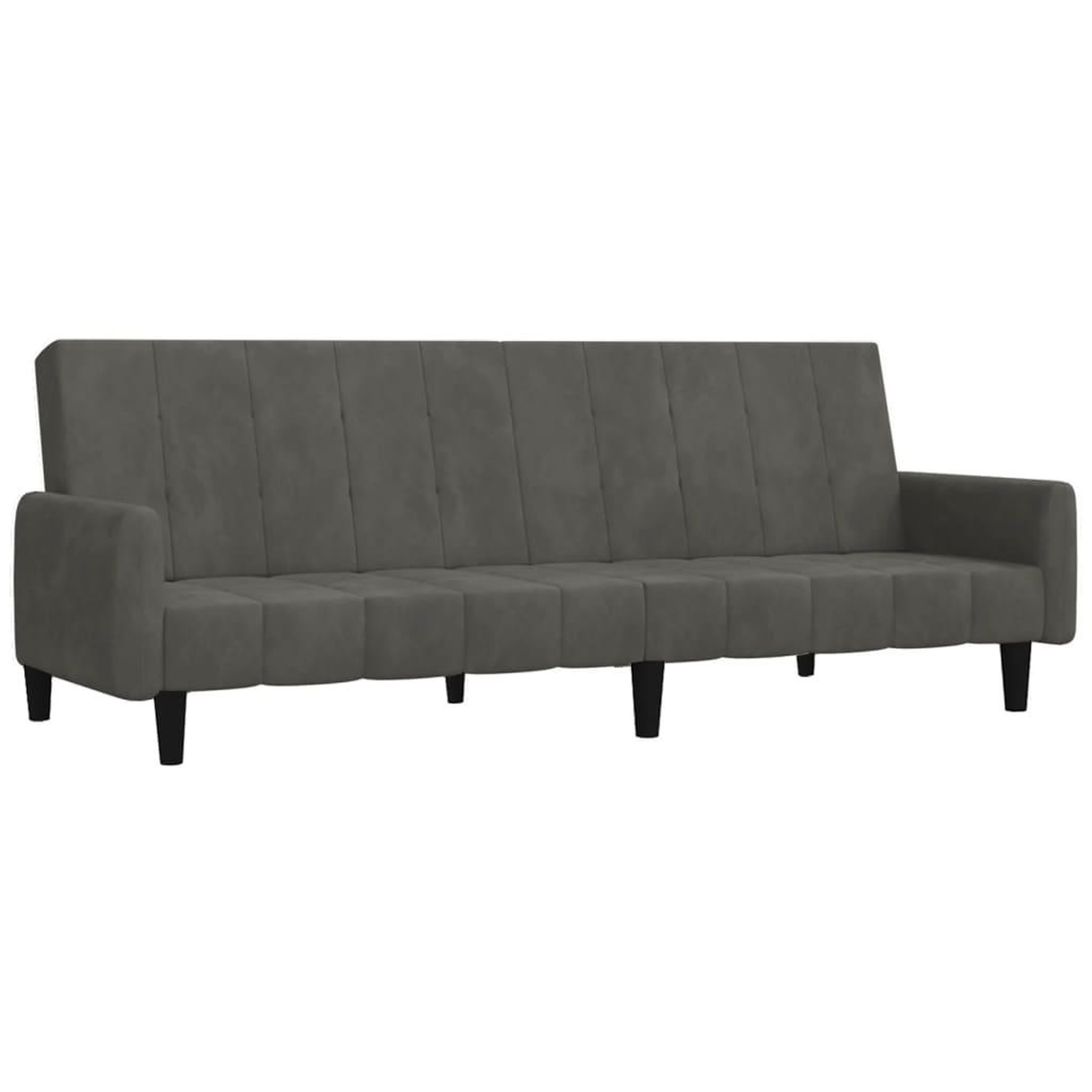 Voir la diapositive 2 : VIDAXL Canape-lit a 2 places gris fonce velours