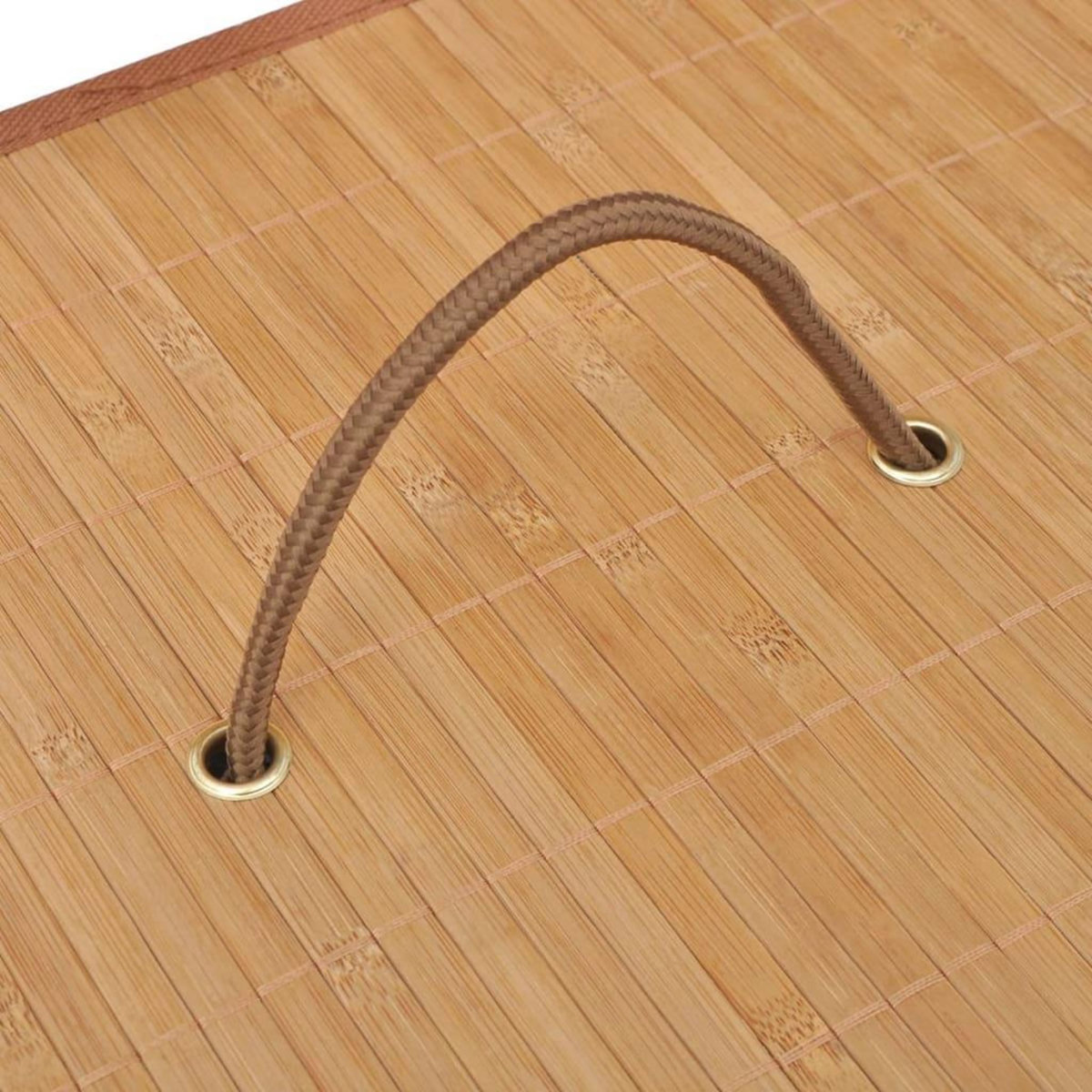 VIDAXL Panier a linge rectangulaire Bambou Naturel