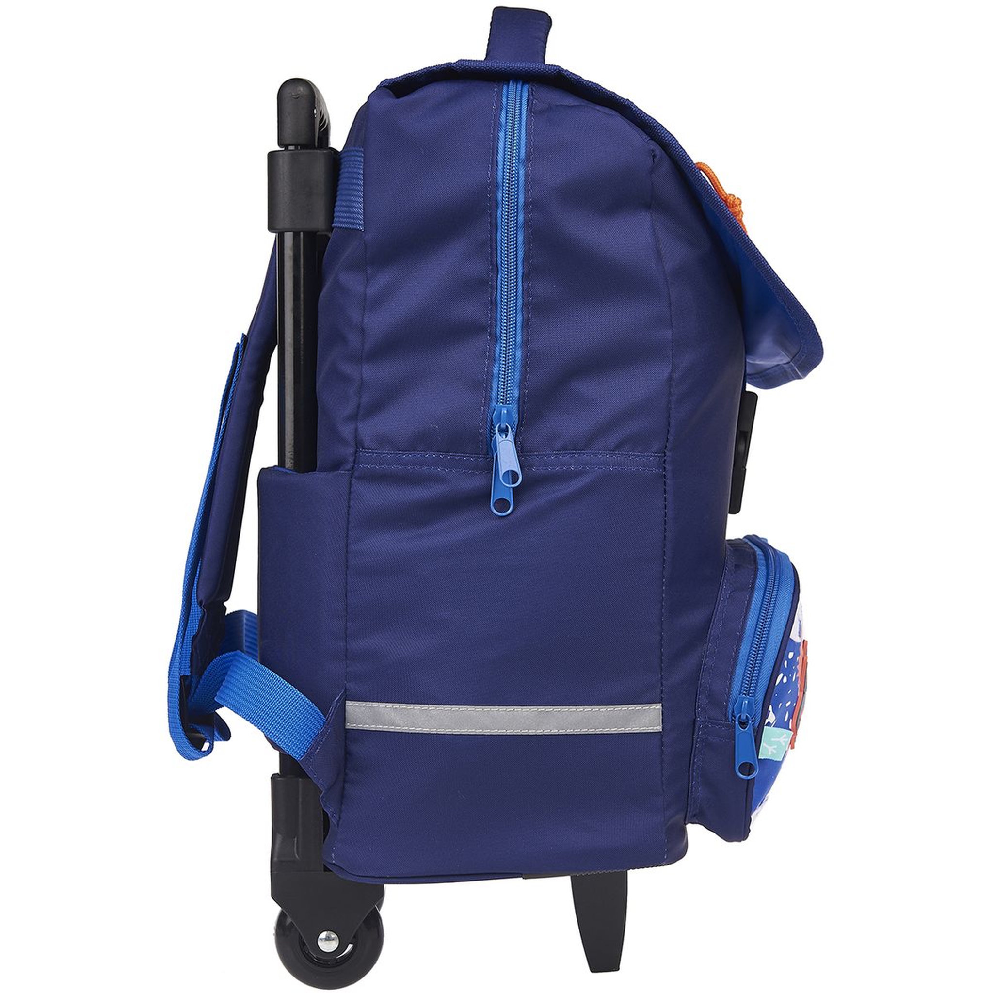 Voir la diapositive 3 : AUCHAN Sac à dos à roulettes bleu Urban Shark