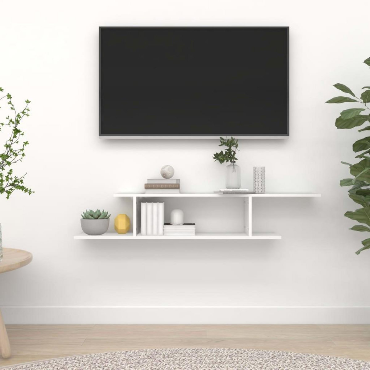 VIDAXL Etagere TV murale Blanc 125x18x23 cm Bois d'ingenierie