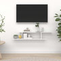 Voir la diapositive 1 : VIDAXL Etagere TV murale Blanc 125x18x23 cm Bois d'ingenierie