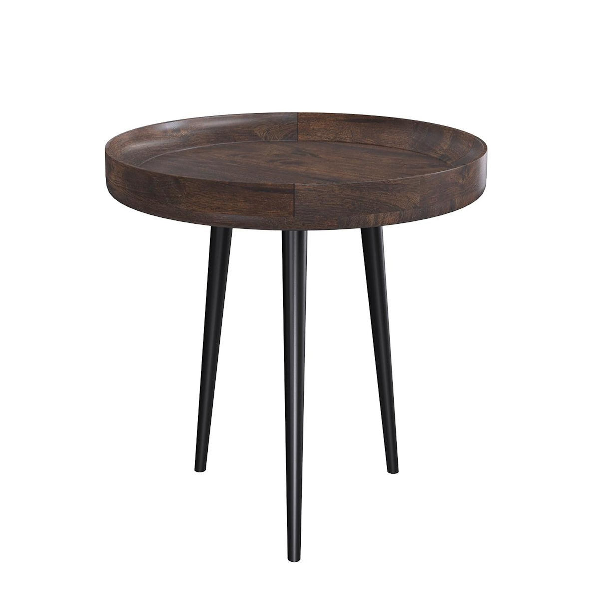 Rendez vous déco Table d'appoint ronde en bois de manguier foncé D40 cm - Palak