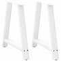 Voir la diapositive 1 : VIDAXL Pieds de table basse forme de A 2 pcs blanc 80x(72-73) cm acier