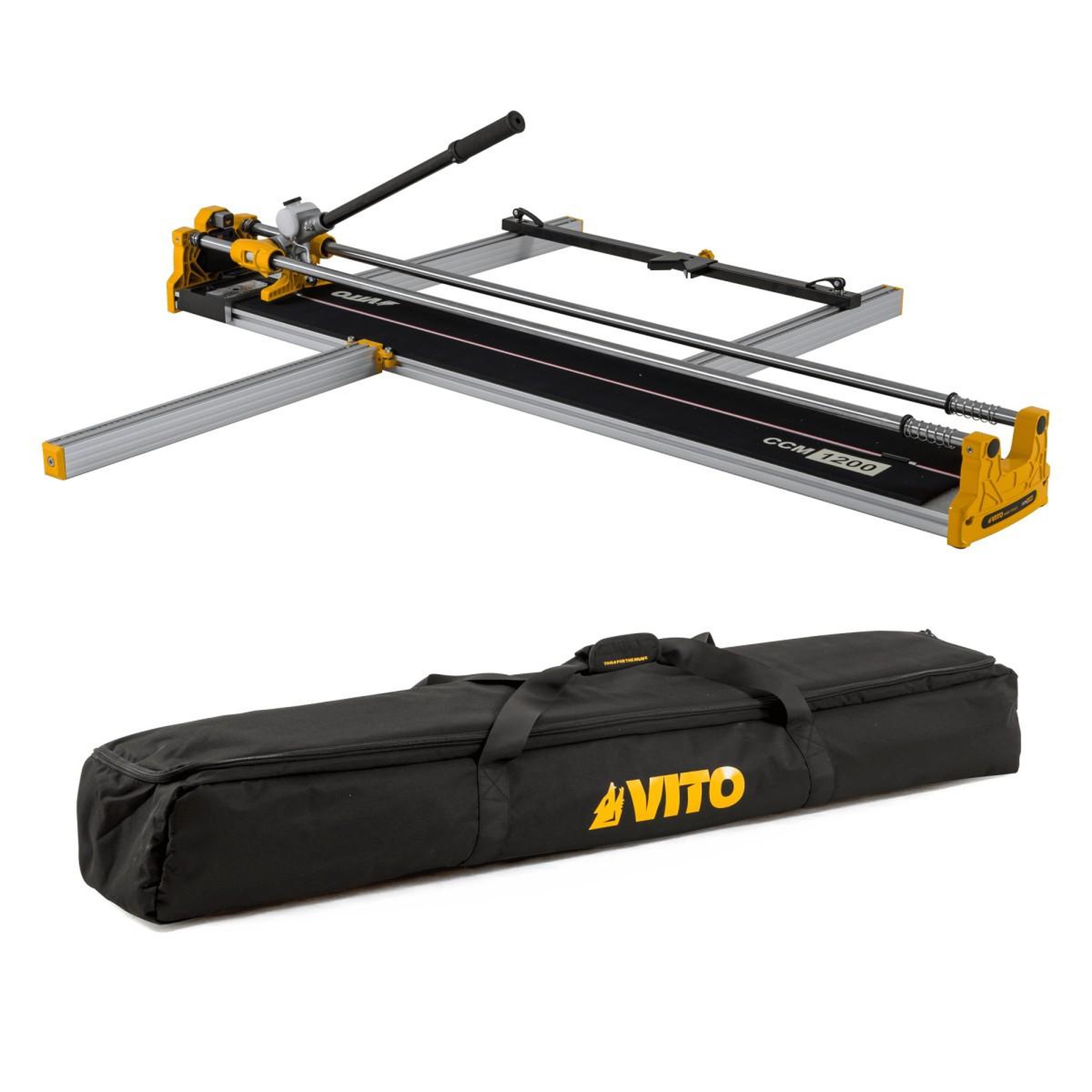 VITO Coupe-carreaux manuel 1200mm + sac - carrelette carrelage céramique coupe 3 à16mm séparateur 800kg guide laser coupe 0 à 45°