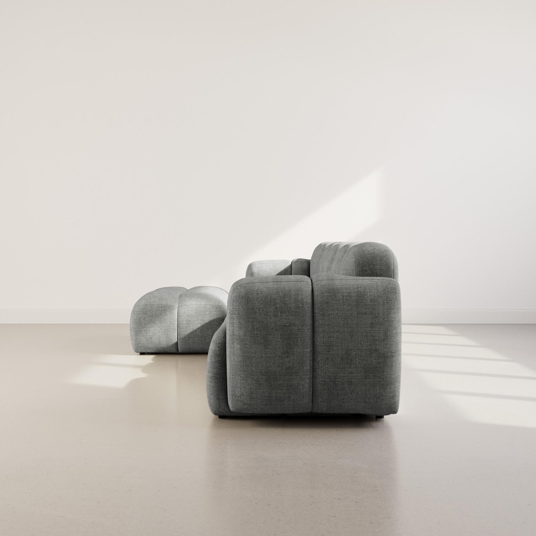 Voir la diapositive 6 : BEST MOBILIER Grace - canapé modulable d'angle réversible 4 places en velours texturé