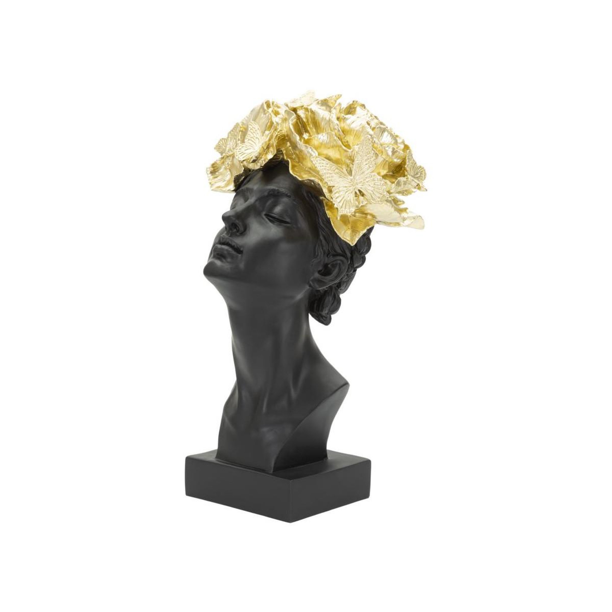 Voir la diapositive 3 : Paris Prix Statuette Tête Femme  Papillons  36cm Noir