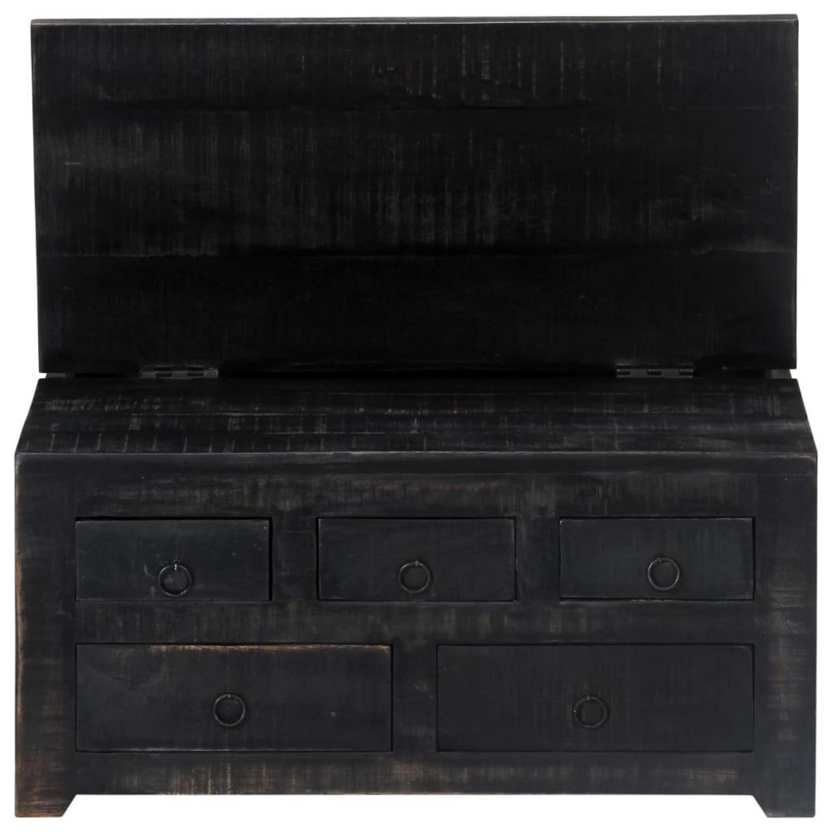 VIDAXL Table basse Noir 65x65x30 cm Bois de manguier massif
