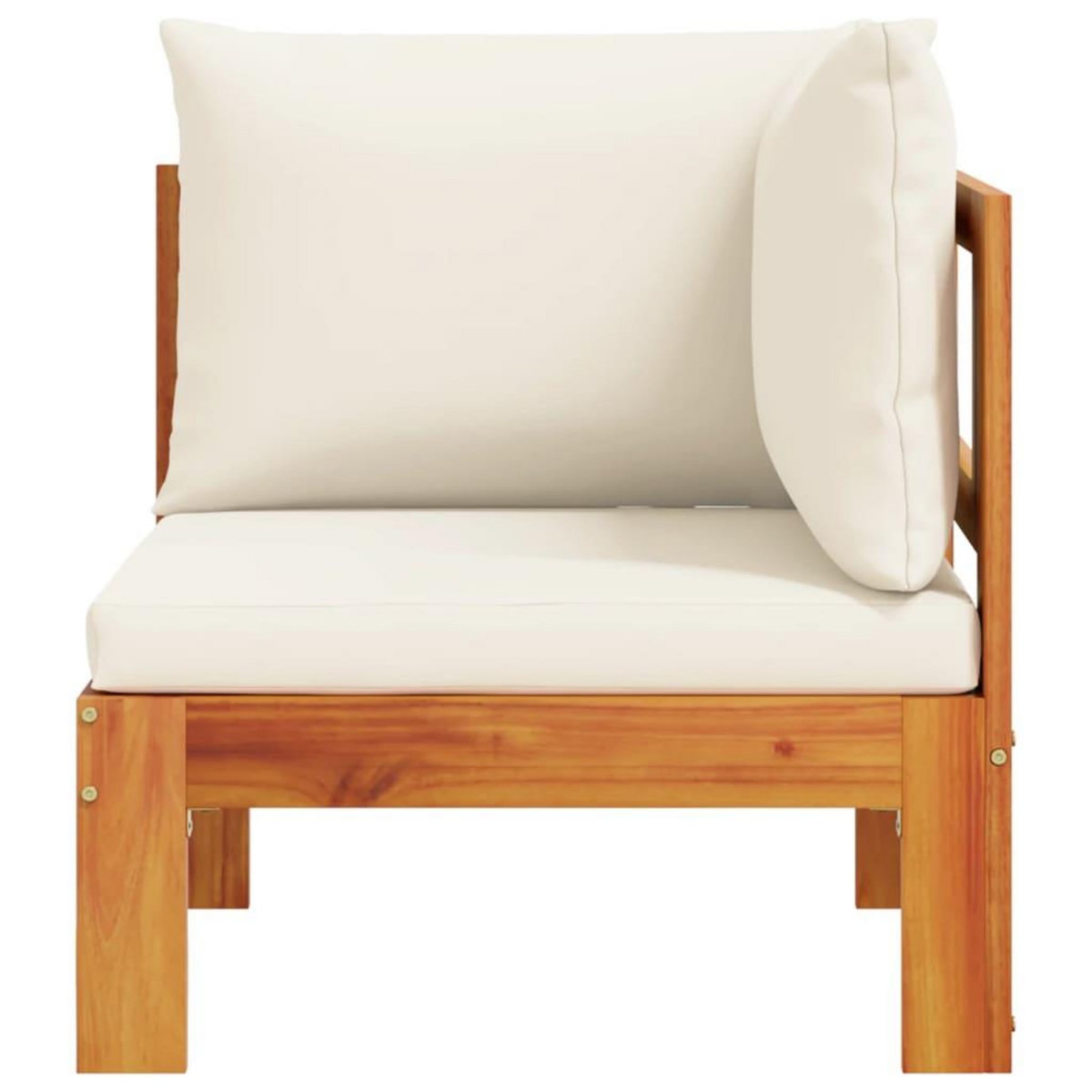 VIDAXL Canape d'angle de jardin avec coussins bois massif d'acacia