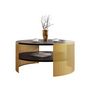 Voir la diapositive 2 : BEST MOBILIER Cruz - table basse ronde - noir et doré - 75 cm