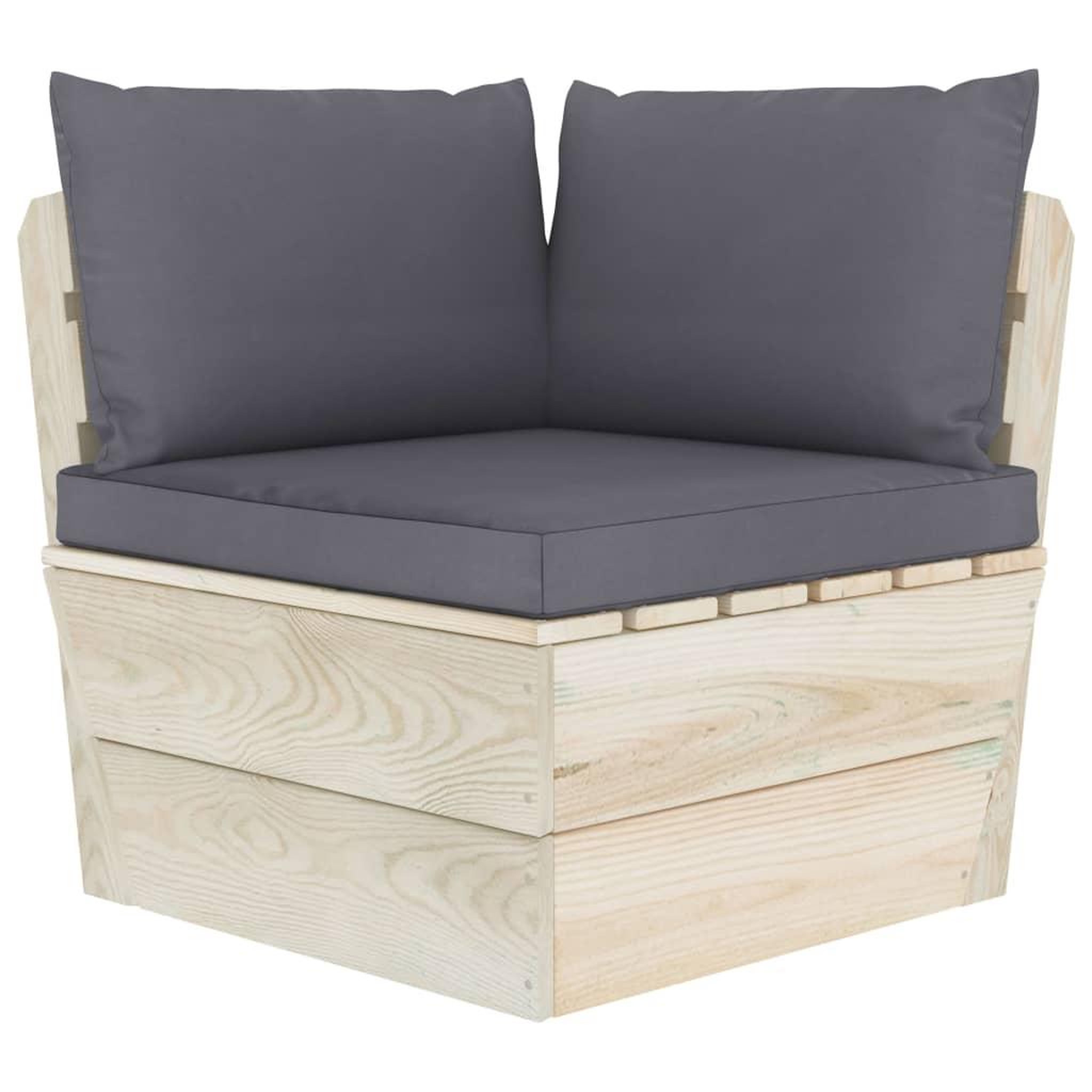 Voir la diapositive 4 : VIDAXL Canape palette a 2 places de jardin avec coussins Bois d'epicea