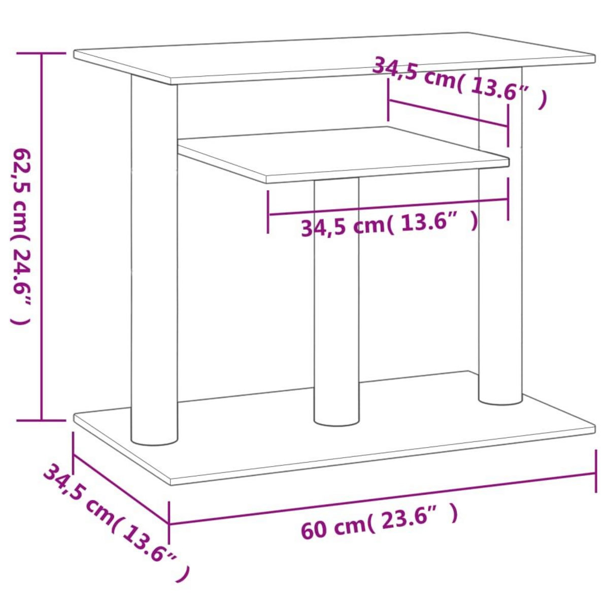 VIDAXL Arbres a chat avec plates-formes gris clair 62,5 cm