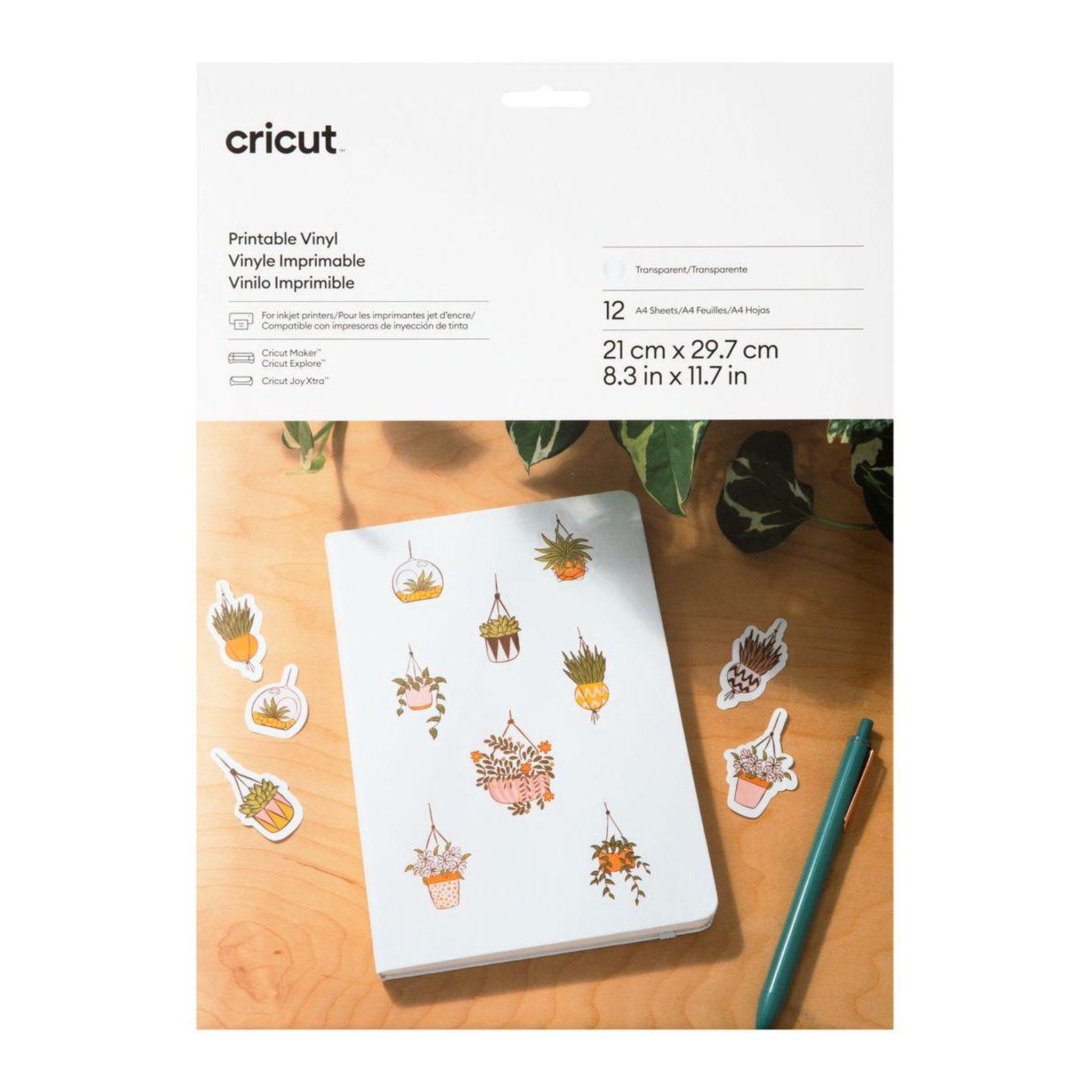Voir la diapositive 1 : CRICUT Accessoire Vinyl A4 10 feuilles transparent