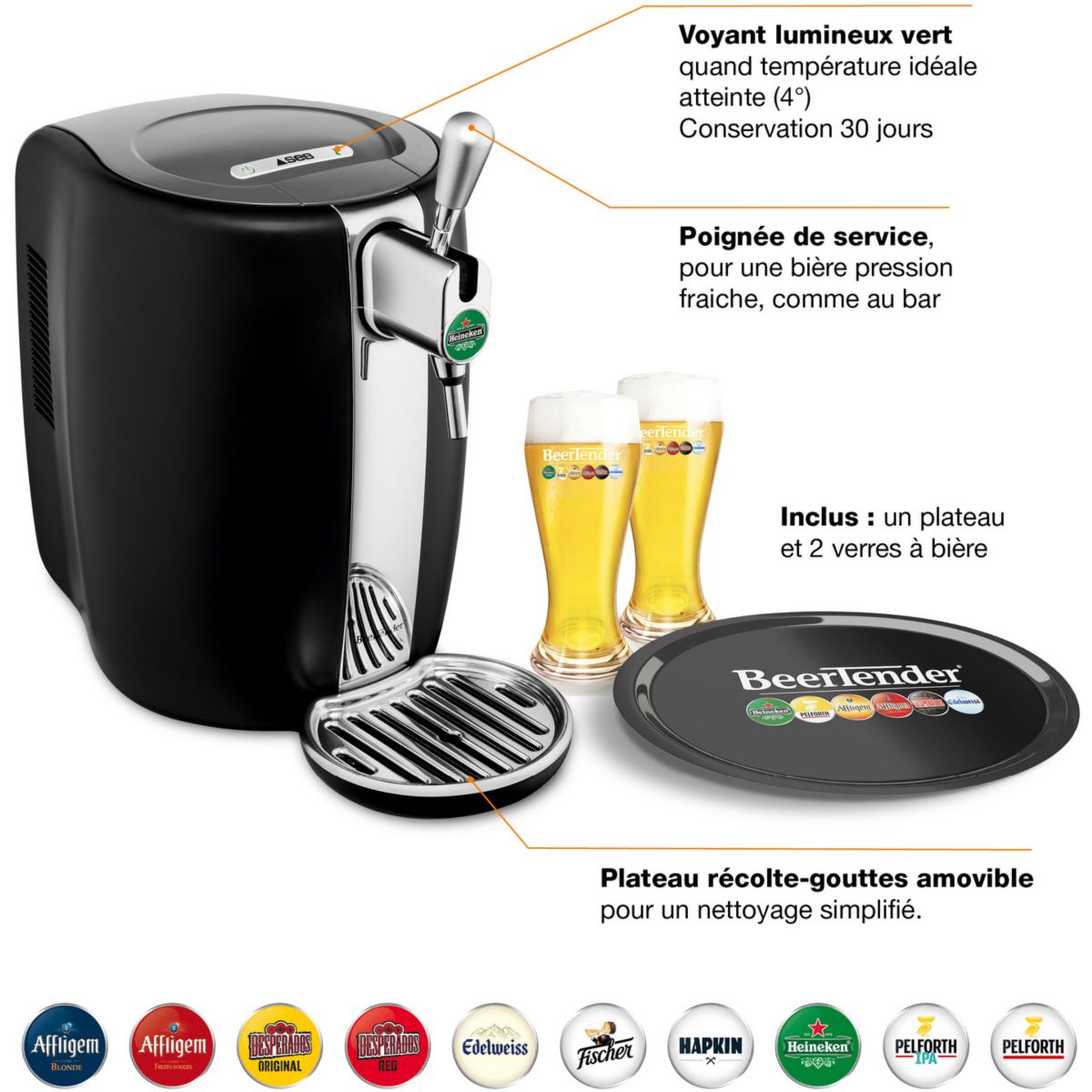 Voir la diapositive 3 : SEB Tireuse à bière YY2796FD + coffret 2 verres