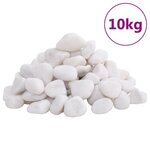 VIDAXL Galets polis 10 kg blanc 2 5 cm