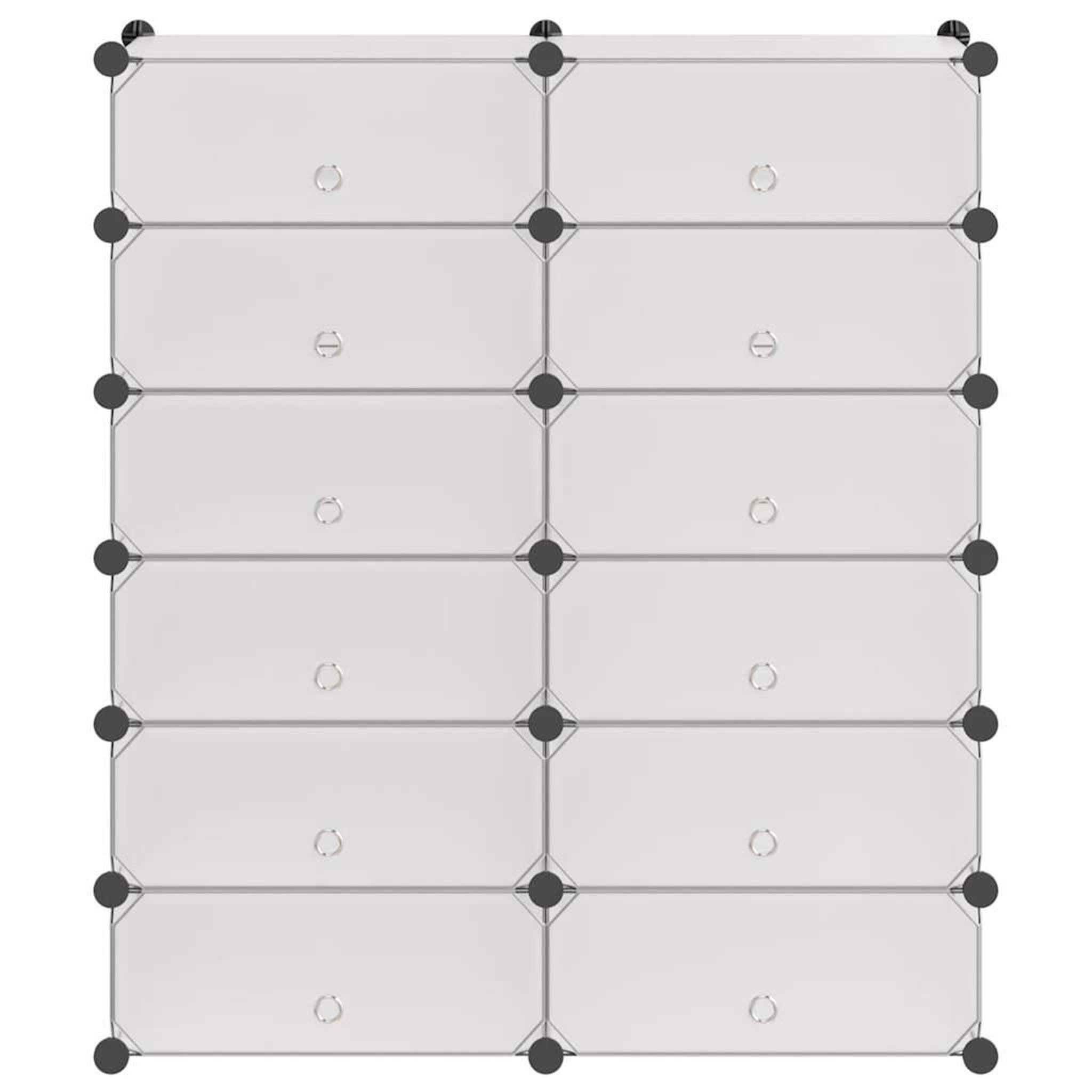 Voir la diapositive 4 : VIDAXL Armoire a chaussures avec 12 compartiments blanc