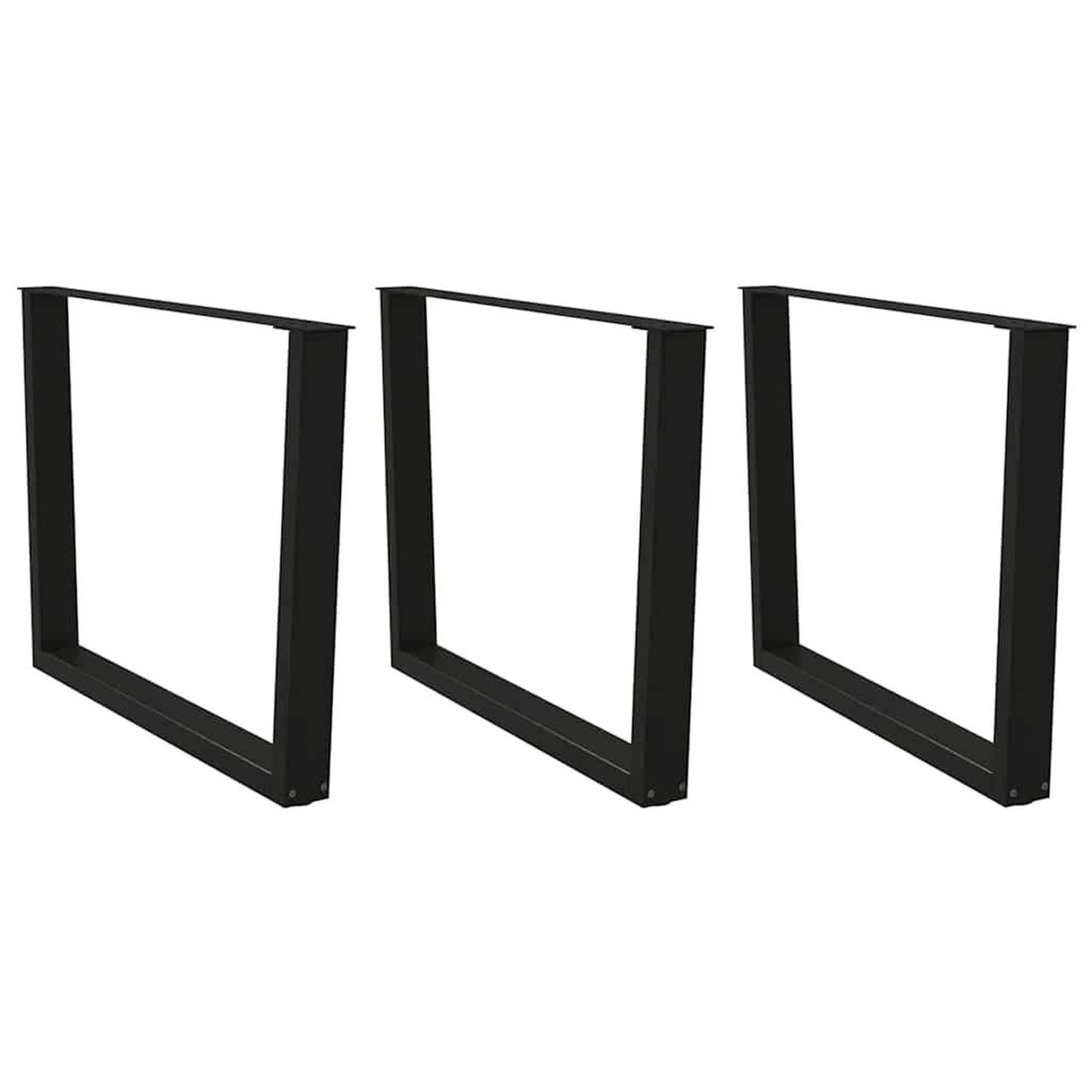 VIDAXL Pieds de table a manger forme de V 3 pcs noir 100x(72-73,3) cm
