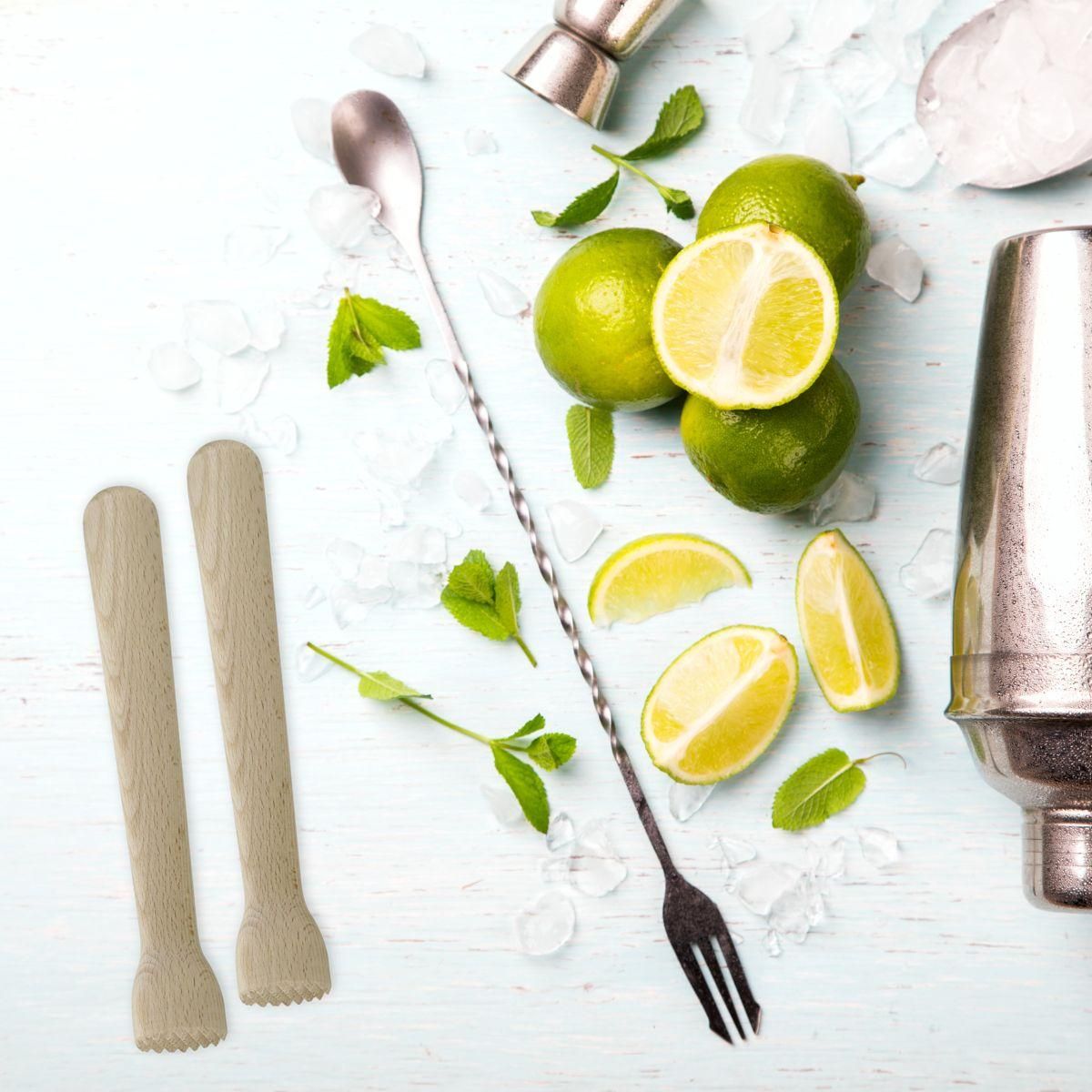 FM PROFESSIONAL Lot de 2 pilons cocktail en bois FM Professional