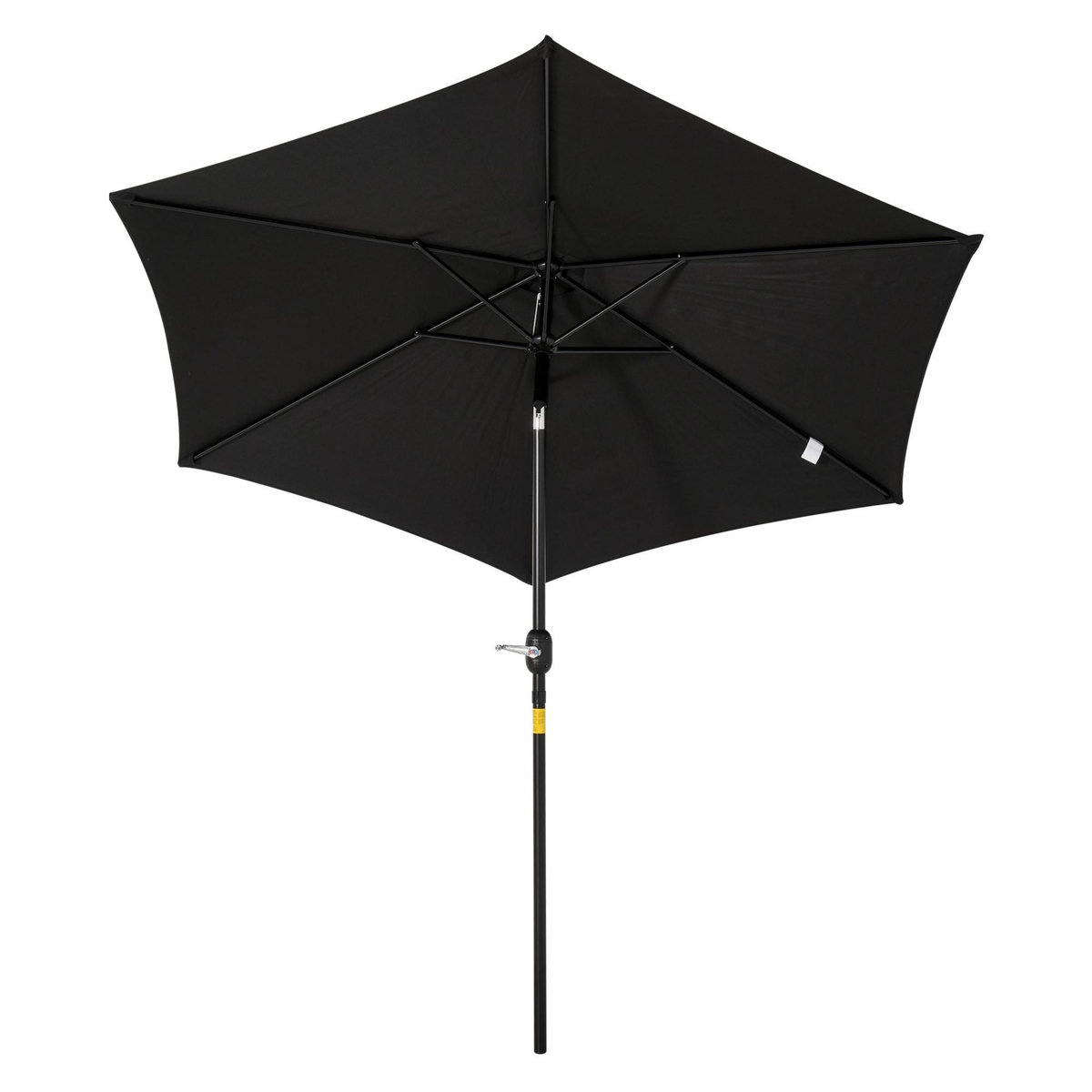 OUTSUNNY Parasol inclinable de jardin balcon terrasse manivelle toile polyester imperméabilisée haute densité 180 g/m² Ø2,7 x 2,35H m alu noir