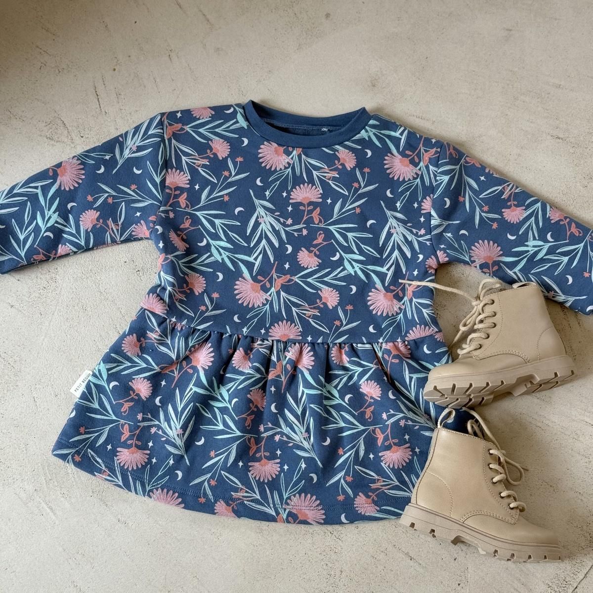 Petit Béguin Robe enfant en molleton Dina