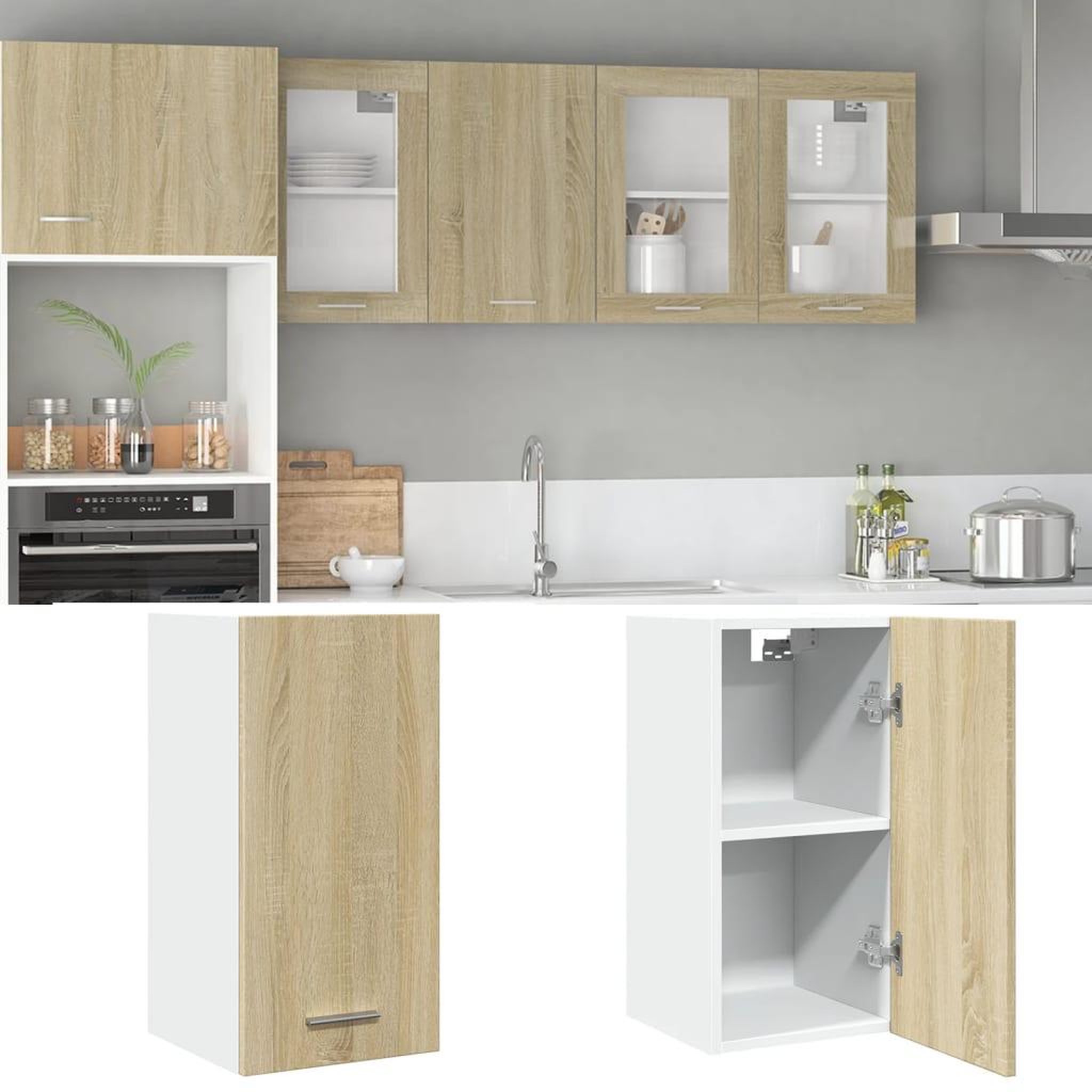 VIDAXL Armoire suspendue Chene sonoma 29,5x31x60 cm Bois d'ingenierie