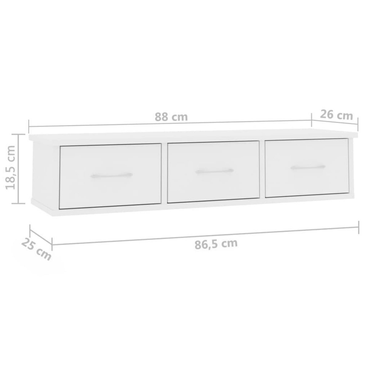 VIDAXL Etagere murale avec tiroirs Blanc 88x26x18,5 cm bois ingenierie