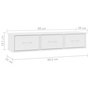 Voir la diapositive 6 : VIDAXL Etagere murale avec tiroirs Blanc 88x26x18,5 cm bois ingenierie