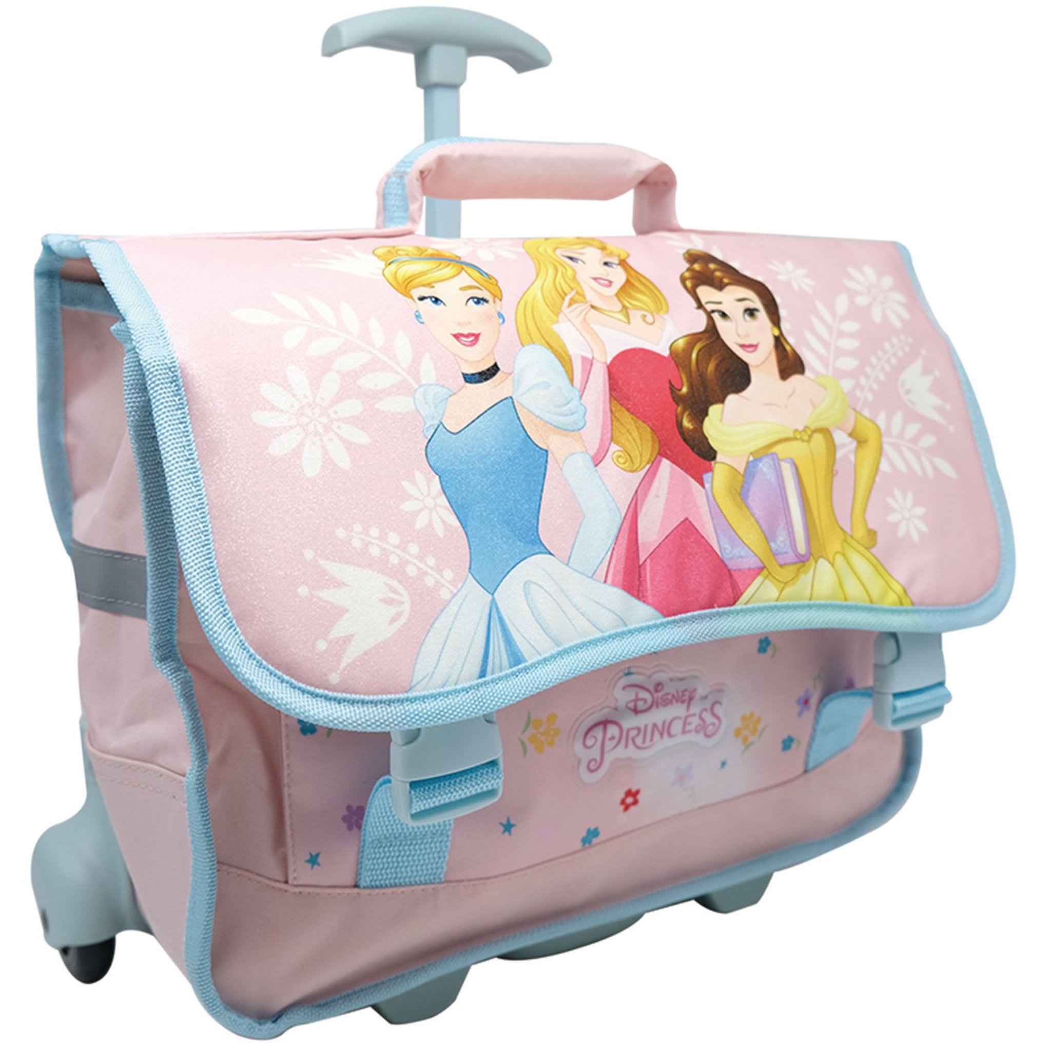 Voir la diapositive 2 : DISNEY Cartable à roulettes rose Princesses