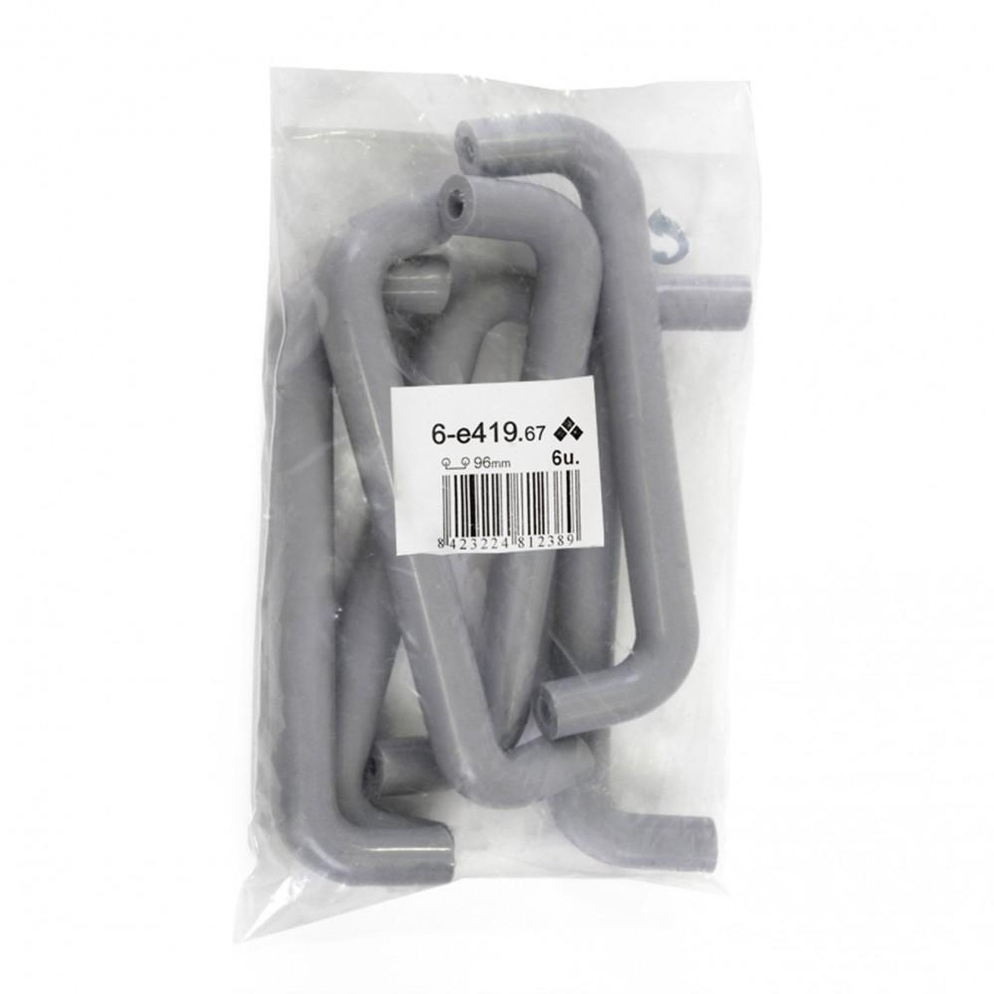 CENTRALE BRICO Lot de 6 poignées de meuble entraxe 96 mm aluminium anodisé